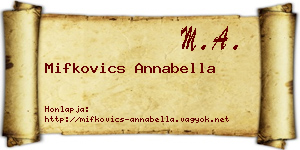 Mifkovics Annabella névjegykártya